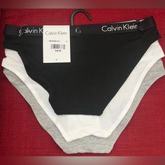 Nwt Calvin Klein Women's Bikini Underwear 3-Pack Multicolor Qp2349x-915 Size: Small Black ,White & Graymaterial: Soft, Breathable Fabric Style: Bikini Cut For A Comfortable Fit Signature Calvin Klein Elastic Logo Waistband Care Instructions: Machine Washable Style Code: Qp2349x-915 You Get All Shown In The Attached Photos!!!Retail $40 Calvin Klein Thong, Black Hipster, Calvin Klein Ck One, Calvin Klein Women, Calvin Klein Woman, Black & White, Calvin Klein Black, Womens Calvin Klein, Women's Intimates