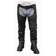 Redline Men's Classic Black Removable Liner Leather Motorcycle Chaps. M-1650. Want great coverage and protection for that next ride? Check out our Mens mid-weight leather chaps. Constructed from high-quality drum dyed in naked cow leather (1.2, 1.4mm). Removable Thinsulate liner, great for cold weather riding. Fully mesh lined. Heavy-duty YKK brass zippers. Includes 2 zippers & 2 snap pockets. Adjustable wide back belt with lace for a comfortable fit. Feel the difference high-quality leather mak Fitted Leather Moto Boots For Outdoor, Moto Leather Bottoms, Moto Leather Bottoms For Motorcycling, Black Leather Moto Bottoms, Leather Biker Bottoms For Motorcycling, Biker Leather Bottoms For Motorcycling, Biker Style Leather Bottoms For Motorcycling, Black Biker Moto Boots For Riding, Motorcycle Riding Pants