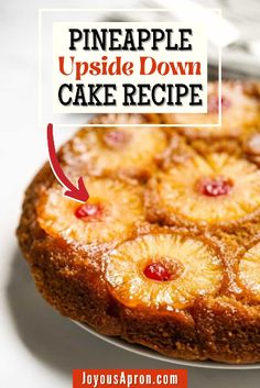 a pineapple upside down cake recipe on a plate