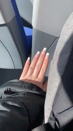 Medium Ballerina Nails, Ballerina French Tip Nails, French Nails Ballerina, Sarah Logan, Ballerina Nails Shape, Matte Nail Colors, White French Nails, Curved Nails, Subtle Nails