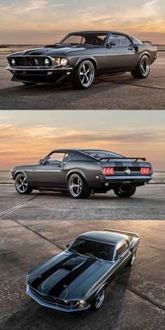 two pictures of the same car in different stages, one is black and the other is silver