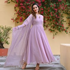 Plain Anarkali Designs, Plain Anarkali Dress Simple Purple, Plain Saree Gown Design, Plain Long Kurti Designs, Simple Anarkali Suits Classy, Simple Anarkali Suits, Plain Anarkali Suits, Simple Anarkali