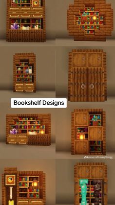 the different types of bookshelf designs are shown