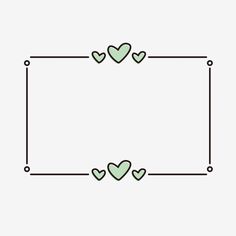 two hearts in the shape of a rectangle on a white background with black lines