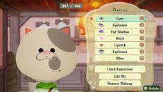 an animal crossing game character next to a menu