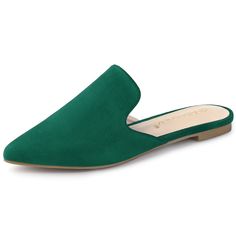 Get summer-ready with these slide mules. Featuring a pointed toe and a low heel, they are easy to wear. You can get a lot of wear out of them this summer. The pointed-toe designs are elegant, pretty, polished, and dressy, and they lengthen the leg line, which is especially effective when you wear low-vamp flats. Wear them to create modern retro charm. They are well paired with shorts or chinos for a relaxed vibe. Mule Flats, Mary Jane Ballet Flats, Closed Toe Shoes, Pointed Toe Flats, Modern Retro, Rubber Heels, Toe Designs, Womens Flats, Low Heels