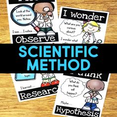 three posters with the words scientific method on them