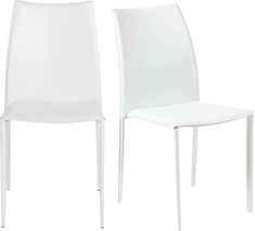 two white chairs side by side on a white background