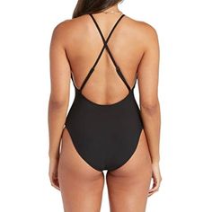 VOLCOM Simply Seamless One Piece Women's Swimsuit -New with Tag -Brand: VOLCOM -Color: Black -Size: L -Material: 74%Recycled Polyester/26%Elastane -Limited Bottom Coverage -Adjustable Crisscross Straps -V-Neck with Twist Detail -Keyhole Cutout at Front -No Bra Cups -Volcom Logo Metal Rivet at Wearer's Back Hip -Pull-On Style -Made in China Black Bodysuit For Beach With Moderate Back Coverage, Black Bodysuit For The Beach With Moderate Back Coverage, Black Bodysuit With Moderate Back Coverage For Beach, Black One-piece Bodysuit With Solid Back, Black Beachwear Bodysuit With Solid Back, Black Bodysuit With Solid Back For Poolside, Black Bodysuit For Swimming With Solid Back, Volcom Logo, Women's Swimsuit