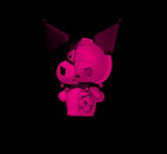 a neon pink glow in the dark with a cartoon character