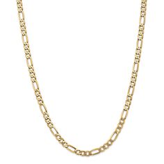 5.25mm, 14k Yellow Gold, Flat Figaro Chain Necklace Figaro Chain Necklace, 14k Yellow Gold Necklace, Bow Jewelry, Figaro Chain, Jewelry Companies, Gold Chain Necklace, Fine Jewellery Necklace, 925 Sterling Silver Jewelry, Chains Necklace