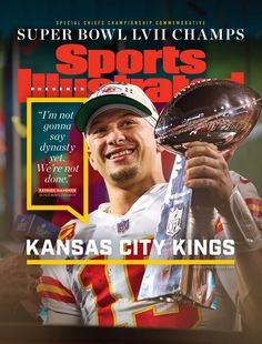 the cover of sports illustrated magazine kansas city kings, featuring an image of a football player holding