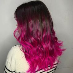 Dark Pink Hair, Baylage Hair, Red Hair Inspiration, Pink Ombre Hair, Magenta Hair, Hot Pink Hair, Dip Dye Hair, Hair Color Options