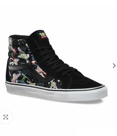 Vans Toy Story, Black Leather Vans, Shoes Sneakers Casual, Vans Sk8 Hi Reissue, Black High Top Shoes, Leather Vans, Custom Painted Shoes, Pattern Shoes, Casual Footwear