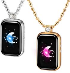 Amazon.com: Long Distance Touch Necklaces,Send SOS SMS,Remote Smart Connection Vibration &Light Up Moon Necklace for Relationship Couples Girlfriend Boyfriend Family Passing on Love&Miss Gifts Jewelry Silver Gold: Clothing, Shoes & Jewelry Gold Clothing, Gifts Jewelry, Cute Relationship Goals, Girlfriend Boyfriend, Moon Necklace, Love Necklace, Jewelry Silver, Pharmacy Gifts, Long Distance