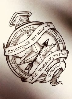 a drawing of a pocket watch with the words sometimes you have to go through it