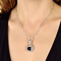 Alwand Vahan Black Onyx Pendant - While instock quanities last this item is 15% off. Use code AV15. #alwandvahan #vahanjewelry #necklace #diamonds #onyxjewelry #fashion #style #statementjewelry #dailydeals #jewelrydeals #modesto Elegant Silver Chain Evening Jewelry, Elegant Silver Chain Jewelry For Evening, Luxury Black Necklace For Formal Occasions, Classic Black Jewelry With Chain Detail, Classic Black Chain Jewelry, Elegant Silver Chain Jewelry, Luxury Black Necklace For Evening, Black Luxury Necklace For Evening, Luxury Black Evening Necklace