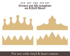 crown cut file template for use with vinyl and laser cutters