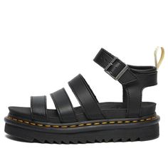 Modern Ankle Strap Sport Sandals, Black Sandals With Leather Footbed, Dr Martens Blaire, Platform Sandals Black, Sandals Black, Stylish Sneakers, Dr. Martens, Flat Sandals, Platform Sandals