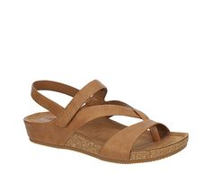 Eurosoft Gianetta Women's Sandal Get your summer style off to right start with the women's Eurosoft Gianetta Sandal. This wedge design has a hook and loop strap for an easy, but secure close and a cork midsole for that summery vibe you love. Faux leather upper Hook and loop strap closure Cushioned footbedSynthetic outsolePlatform height: ¾ Heel height: 1¼ Strappy Wedge Sandals For Beach With Heel Loop, Strappy Wedge Sandals With Adjustable Strap For Beach, Casual Slingback Sandals With Heel Loop For Beach, Casual Beach Slingback Sandals With Heel Loop, Rack Room Shoes, Rack Room, Dark Tan, Hook And Loop, Summer Style