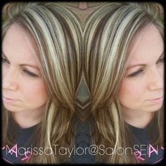 Blonde Highlights with Mocha Lowlights! Ash Blonde With Caramel Lowlights, Mocha With Blonde Highlights, Chunky Dark Low Lights For Blonde Hair, Blonde With Mocha Lowlights, Chunky Brown Lowlights In Blonde Hair, Blone Hair, Hair Color Light Brown, Light Hair Color