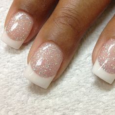 Sparkle French Manicure, Wedding Nail Art Design, Nail Art Wedding, Manicures Designs, Bridal Nails, Manicure Y Pedicure, Fancy Nails, French Tip Nails