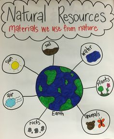 a poster with the words natural resources on it and pictures of different animals around it