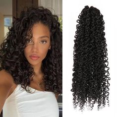 Indulge in luxurious style with our Curly Deep twist Crochet Hair. Made from high-quality synthetic fibers, this water wave hair offers a lush, soft texture that's perfect for creating boho-inspired looks. Versatile and easy to maintain, this is a must-have for any fashion-forward individual. Crochet Hair Water Wave, Cuban Twist Hair, Water Wave Crochet, Water Wave Hair, Full Lace Wig Glueless, Beach Curls, Hair Water, Curly Crochet Hair Styles, Headband Wig