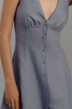 Women Linen Dress, Summer Elegant Outfit, Linen Dresses Elegant, Linen Dress Pattern, Linen Outfits, Looks Kate Middleton, Linen Slip Dress, Blue Linen Dress, The Reformation