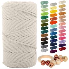 PRICES MAY VARY. 100% Natural Cotton Rope 5mm x 100m - 5mm white macrame cotton rope, the total length of 100 meters. Eco-friendly, 100% NEW ORIGINAL Cotton, no scraps or recycled fabric, biodegradable, odor-free, and soft. It's an excellent basis for handmade projects and macrame supplies. Soft Durable and Easy to Work With - Our 5mm macrame cord is soft and strong enough, easy to work with. It could be cut and combs out great. You can use this 5mm cotton craft rope for dream catcher, gardening Tapestry Diy, Gift Wrapping Wedding, Diy Tapestry, Weaving Tapestry, Jewelry Making Cord, Macrame Supplies, Handmade Tapestries, Craft Knitting, Coiled Baskets