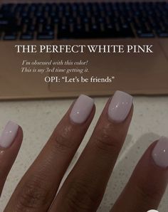 Milky Nails, Amazing Nails, I'm Bored, Pink Nail, Dipped Nails, Square Acrylic Nails, Opi Nails