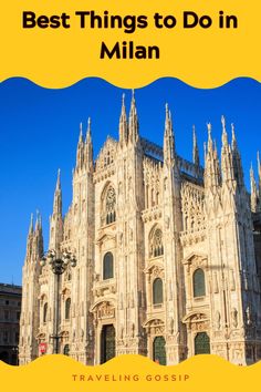 the front cover of a travel guide for best things to do in milan