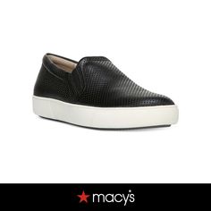 in stock Black Synthetic Sneakers For Work, Black Synthetic Sneakers For Office, Black Leather Sneakers For Spring, Modern Black Sneakers For Work, Chic Leather Sneakers With Perforations, Black Perforated Sneakers For Spring, Black Sneakers With Perforations For Spring, Chic Black Synthetic Sneakers, Chic Black Leather Sneakers