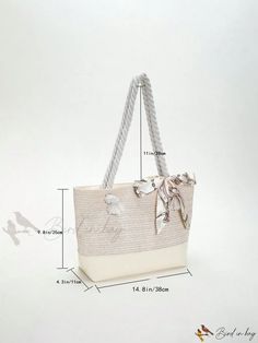 Bird in Bag - Decorative Straw Bag - Perfect for Summer Beach Travel