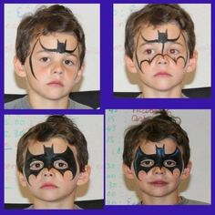 Superhero Face Painting Easy, Face Painting How To Step By Step, Face Paint Beginners, Face Painting Step By Step Easy, Step By Step Face Painting Easy, Batman Face Paint Easy, Face Painting Superhero, Face Painting Tutorials Step By Step, Easy Face Painting Designs Step By Step