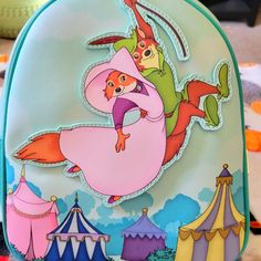 Super Awesome Loungefly Disney Robin Hood Backpack. This Bag Has A Large Zipper Compartment. The Robin Hood And Mary Is Able To Move Back And Forth. There Is Adjustable Straps On The Back. Great Bag. Playful Multicolor Bag For Theme Park, Playful Backpack For Theme Park, Ariel Backpack, Star Wars Backpack, Robin Hood Disney, Bambi And Thumper, Peter Pan And Tinkerbell, Floral Backpack, Disney Dogs