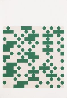 a green and white pattern with dots on it