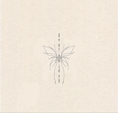 a drawing of a butterfly on a piece of paper with dots and lines in the middle