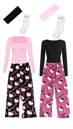 Hello Kitty Pajama Pants, Hello Kitty Matching, Hello Kitty Pattern, Bff Matching Outfits, Kitty Pattern, Me And My Bestie, Matching Outfits Best Friend, Hello Kitty Clothes, Matching Pjs