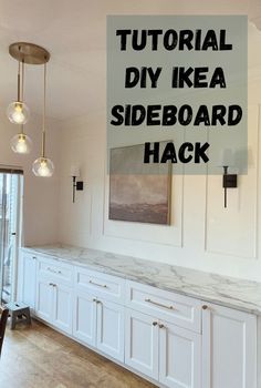 sideboard Buffet. Dining Room Cabinets Built In, Ikea Sideboard Hack, Built In Buffet Dining Room, Sideboard Hack, Dining Room Built In Cabinets, Built Ins Dining Room, Sektion Cabinets, Built In Sideboard, Ikea Sektion Cabinets