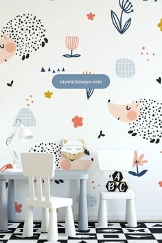 Cute hedgehogs Removable Wallpaper Nursery Peel And Stick Wallpaper, Boy Nurseries, Bedroom Transformation, Woodland Nursery Boy, Nursery Glider