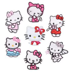 hello kitty iron - on applique patches set of 6, 5cm x 3cm