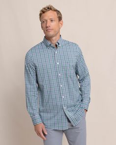 Keep cool and carry on with this intercoastal plaid sport shirt. Featuring stretch-enhanced material for a comfortable fit, with the inimitable Skipjack flag label at the bottom left hem. This plaid shirt features a classic button-down collar and a left chest pocket, plus premium brrr°® technology to keep you cool on those transitional fall days. Style: 11161 Casual Business Plaid Flannel Shirt, Casual Plaid Flannel Shirt For Business Casual, Plaid Casual Tops For Business, Plaid Casual Top For Business Casual, Plaid Tops For Business Casual, Fall Days, Southern Tide, Keep Cool, Sport Shirt