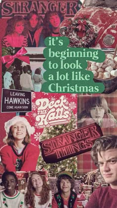 a collage of photos with the words it's beginning to look like christmas