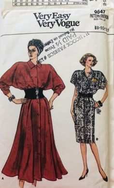 Find many great new & used options and get the best deals for Vogue Very Easy Pattern 9647 Dress Misses Sz 8 10 12 Shoulder Pads Cut Vtg 80’ at the best online prices at eBay! Free shipping for many products! Loose Fit Dress Pattern, 1990 Models, Dresses Patterns, Vintage Vogue Sewing Patterns, Vogue Dress, Vintage Dress Patterns, Vogue Sewing, Vogue Sewing Patterns, Vogue Pattern