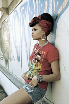 Andra Day, Black Pinup, Black Pin Up, Forever Mine, Soul Train, Pin Up Style, Turbans, Vintage Hairstyles, Looks Style