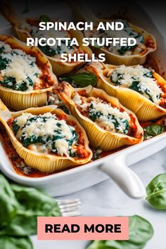 [object Object] Spinach And Ricotta Stuffed Shells, Ricotta Stuffed Shells, Beef Stroganoff Crockpot, Stuffed Shells Ricotta, Spinach And Ricotta, Classic Caesar Salad, Antipasto Platter, Stuffed Shells Recipe, Potted Beef