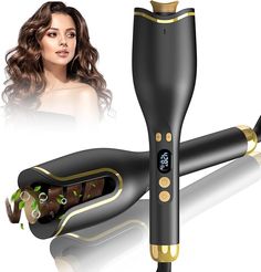 About this item
【Time Saving & No Skill Need】 This curling wand for long hair adopts a one-button curling design to easily creates beautiful, long-lasting curls in an instant! All you need to do is press and hold the button, wait for the beeps to be over, curling hair has never been so effortless! Upgraded 1-inch larger barrel and U-shaped slot of hair curlers help you to curl more hair, saving you time. This rotating curling iron is suitable for people of all ages with or without any experience
【4 Temperature Setting & 12s-19s Timers】The automatic hair curler provides 4 different temperature settings, from 320°F to 428°F, to fit different hair types and different hairstyles. 12s-19s adjustable auto curling time can easily meet your different hairstyle needs Lasting Curls, Long Lasting Curls