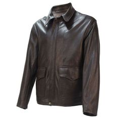 a brown leather jacket on a white background