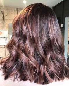 Rose Brown Highlights Brunette, Almond Highlights On Brown Hair, Cottagecore Hair Color Ideas, Light Brown Hair Strawberry Highlights, Brunette And Rose Gold Hair, Rose Gold Face Framing Highlights, Rose Ash Hair, Pink Hair Cool Skin Tone, Rosewood Hair Color